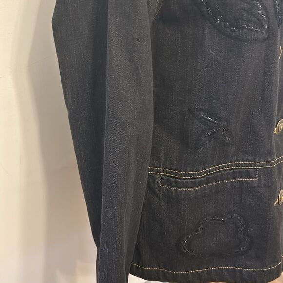 Napa Valley denim and cheetah print button front jacket Size S EUC - Picture 6 of 10